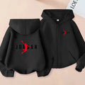 kids Autumn Winter Sweatshirt Basketball Charming Clothing Zipper Style Hoodie Girl Boy 3-12 Years Fashion Blue Black White Coat