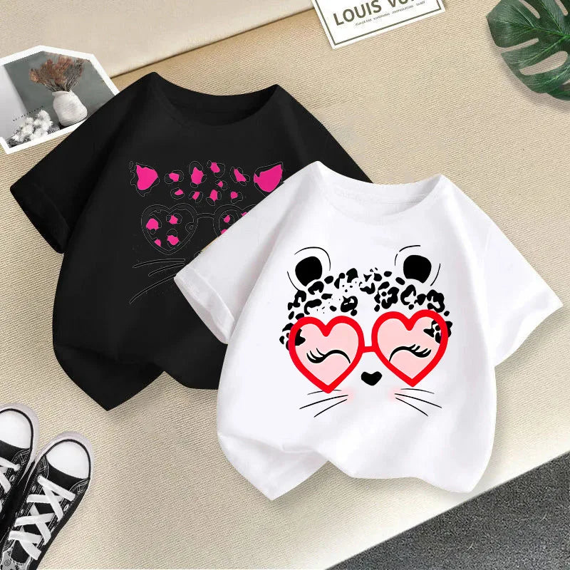 Summer's New Stylish and Fashionable Short-sleeved T-shirts for Boys and Girls, Round-neck Short-sleeved Children's Clothing
