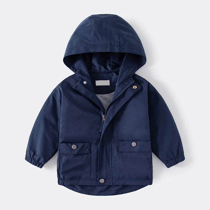 Boys Jackets Spring  Autumn 2025 Children's Outerwear Solid Color Hoody for Kids Toddler Windbreaker Baby Outfits Clothing
