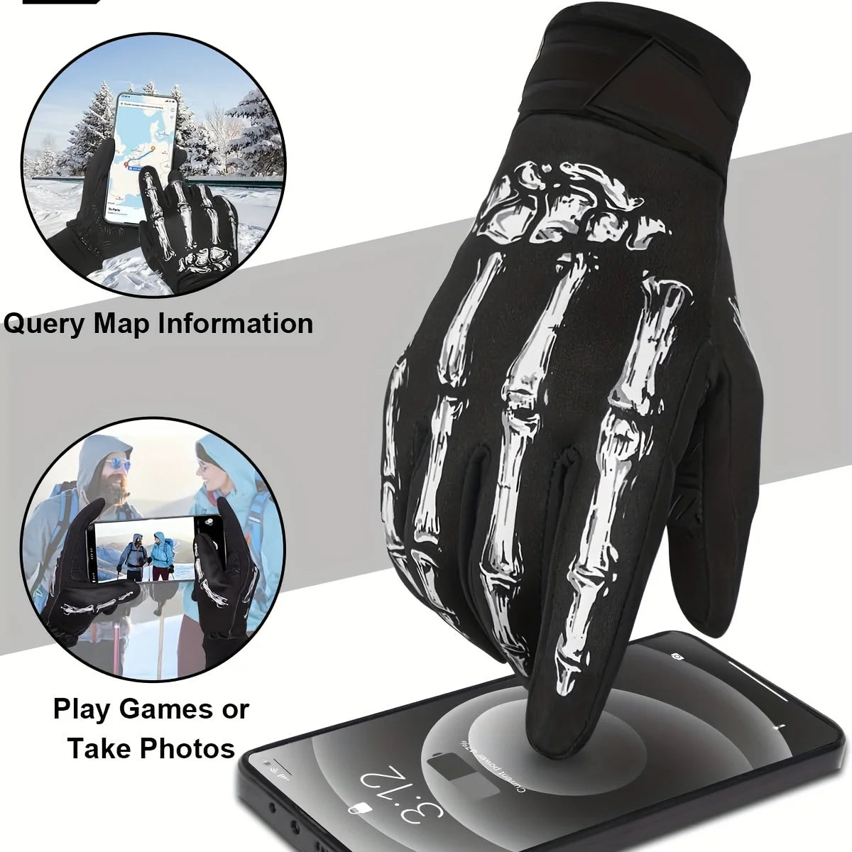 Motorcycle Gloves for Men Women Touchscreen, Lightweight Dirt Bike Glove Non-Slip, Skeleton Motorcycle Riding Glove