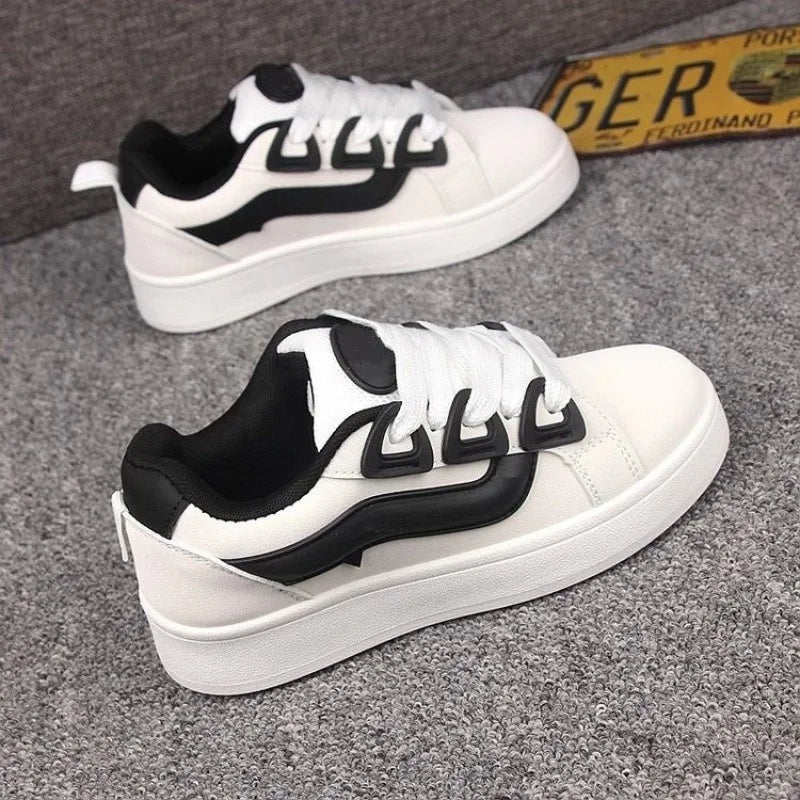 2025 New Black Women Vulcanize Shoes Casual Platform Sneakers Vintage Sports Female Korean Designer Flats Harajuku School Tennis