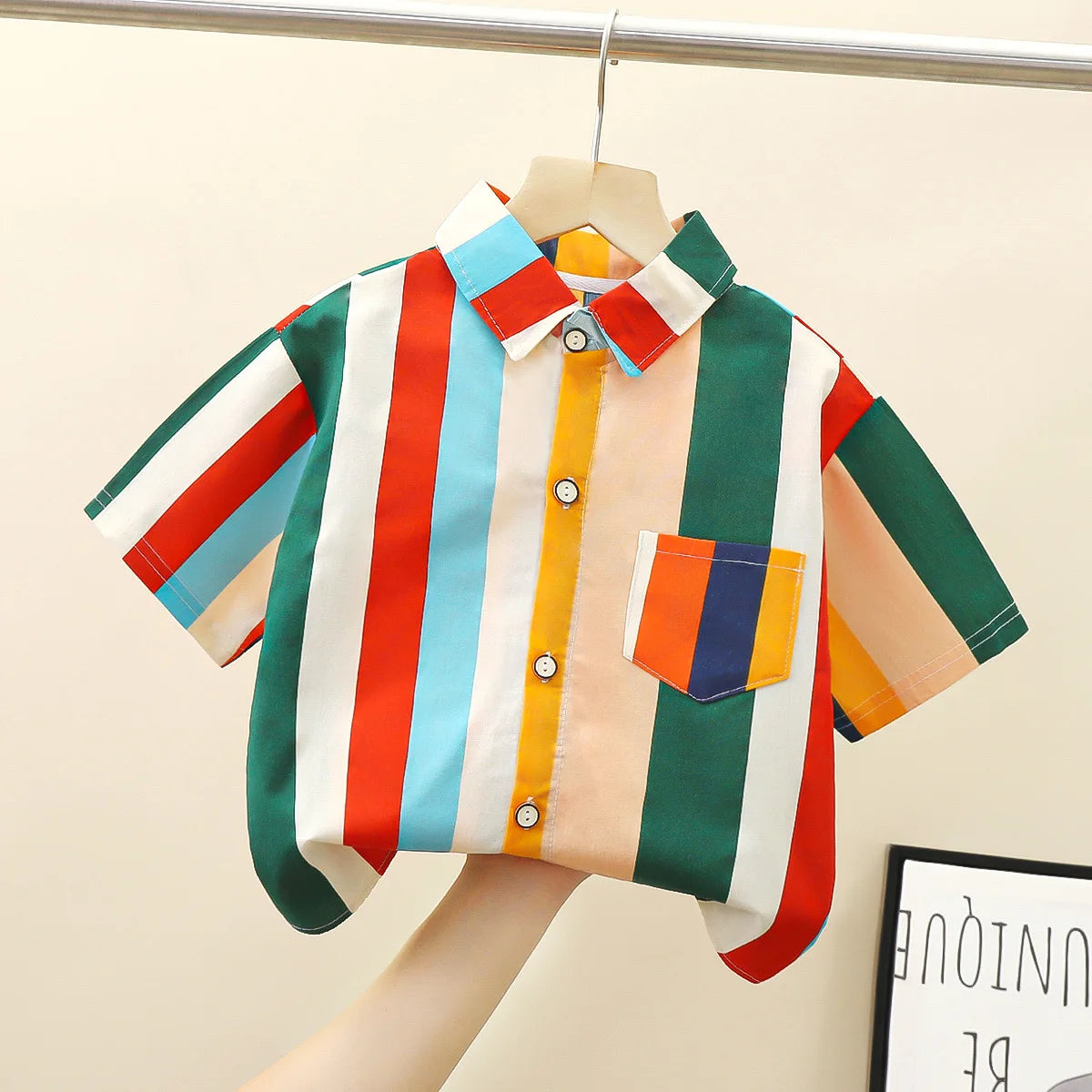 Fashion Colorful Boys Shirts Toddler Kids Tops Teenager Summer Outfits Children's Clothes