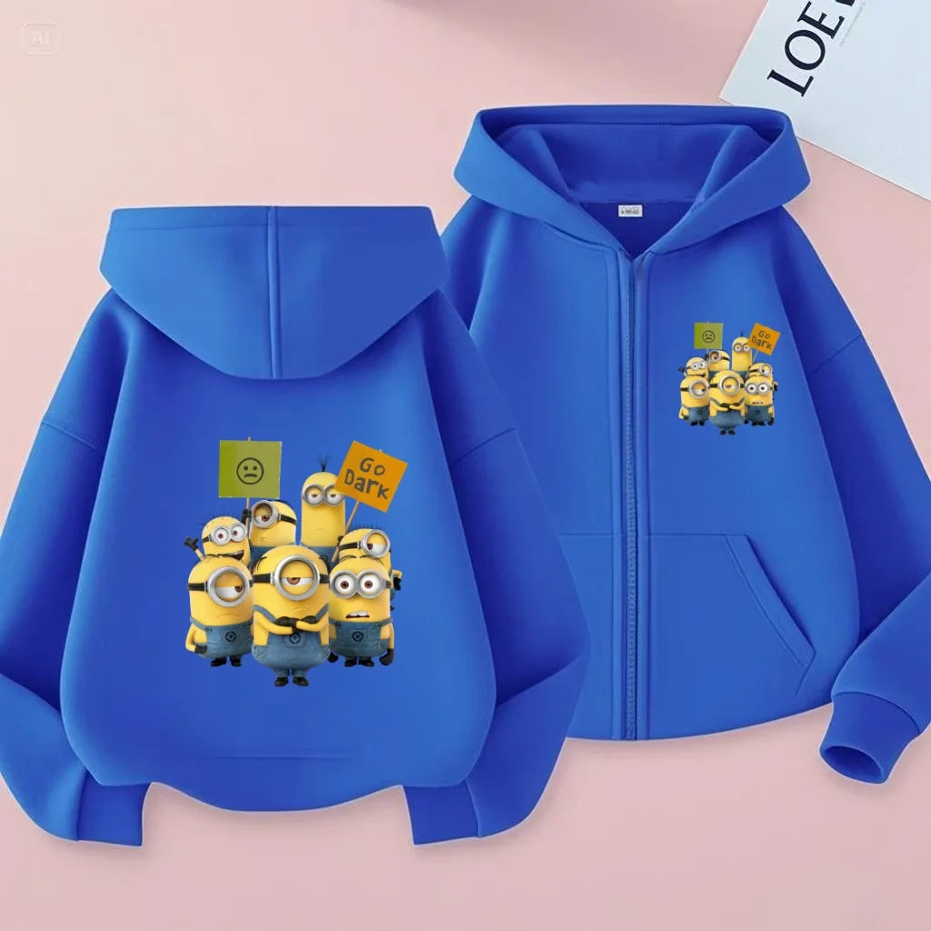 Kids Cardigan Fall Winter Sweatshirt Zipper Style Girl Boy 3-12Yrs Hoodie Popular Anime Print Sports Casual Coat Fashion Clothes