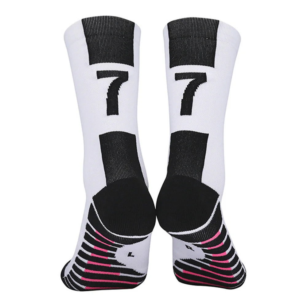 Kids Soccer Socks Number 10# Star 7# Mid-tube Boys Cycling Socks Outdoor Towel Bottom Fashion Men's Sport Football Short Socks