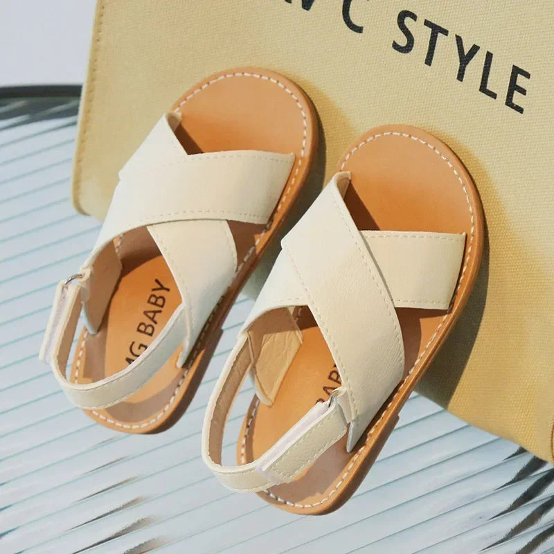 Kids Summer Sandals Children Beach Shoes Fashion Classic Sandals for Toddlers Boys Little Girls Fashion Cross Style Anti-skid