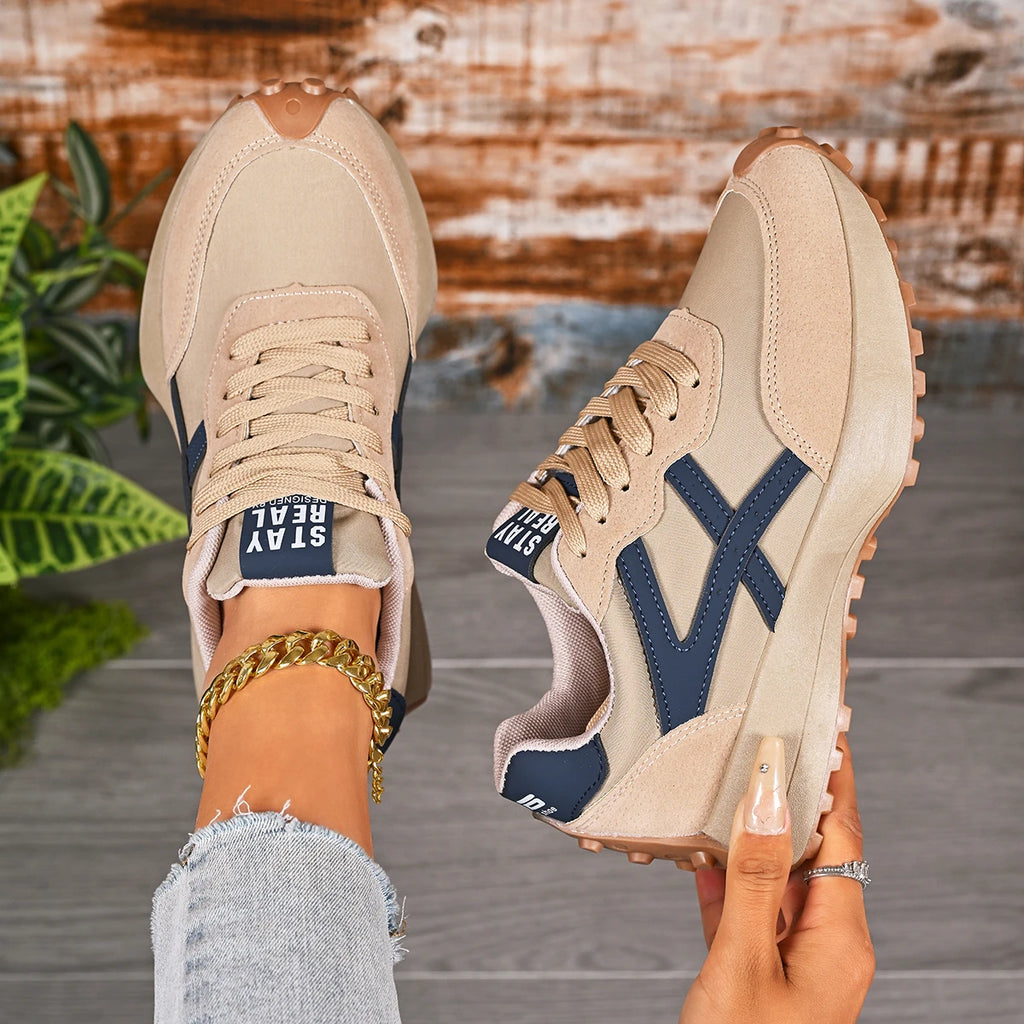 2026 New Women  Sneakers Spring Casual Lace Up Sport Sneakers Luxury Platform Anti-slip Running Shoes Women Zapatos De Mujer
