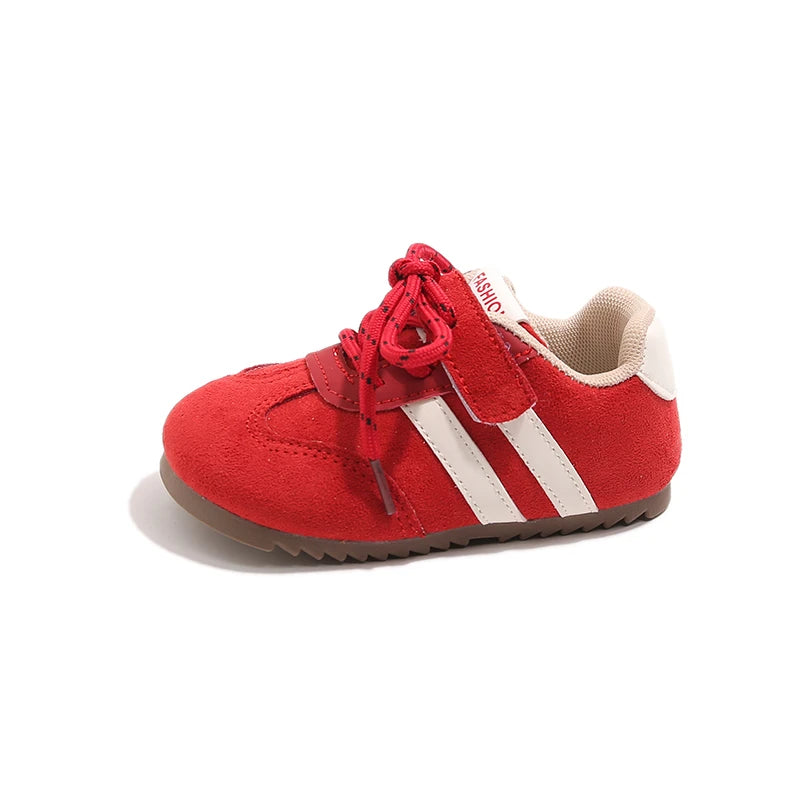 Children's Sneakers Four Seasons Models 2-16 Years Old Red Boys Girls De Training Shoes Brown Soft Non-slip Kids Single Shoes