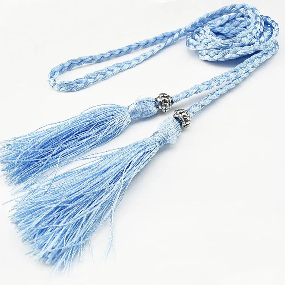 Women 160cm Bow Dress Waistband Tassle Waist Chain Braided Belts Tassles Belts Waist Rope