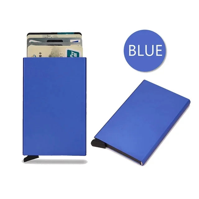 Smart Wallet Card Holder Metal Thin Slim Men Women Wallets Pop Up Minimalist Wallet Small Black Purse Vallet Walets for Men