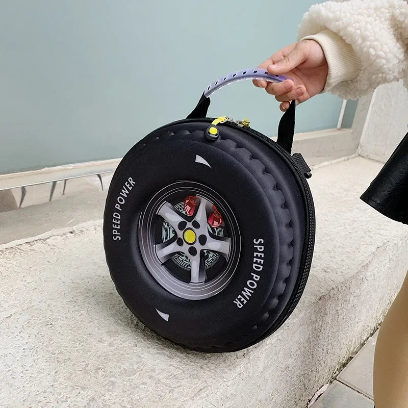 Children's Schoolbag Fashion Tyre Shaped Boys Girls Backpack 3D Cartoon Kindergarten Shoulder Bag Large Capacity Kids Handbag