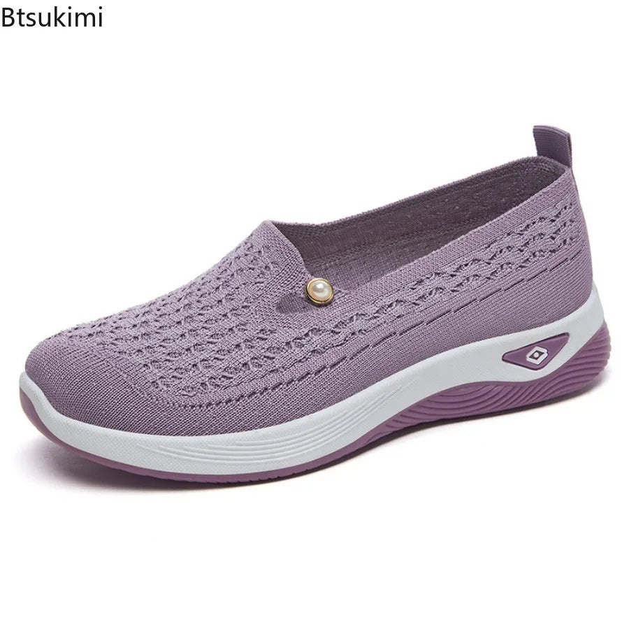 2026 Women's Shoes Stylish Comfortable Casual Loafers Lightweight Moms Fashionable Flats Non Slip New Spring Trendy Sneakers