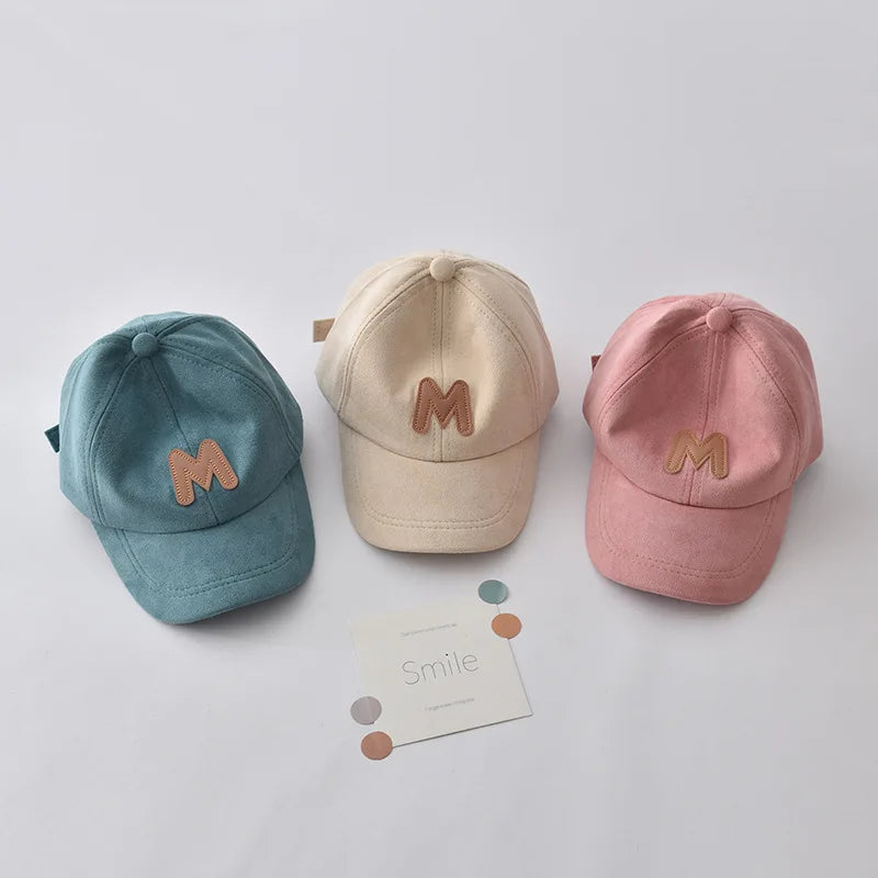 High Quality Suede Children Baseball Hat Fashion Kids Peaked Cap Girls Boys Solid Color Duck Tongue Caps Baby Outdoor Sun Visors