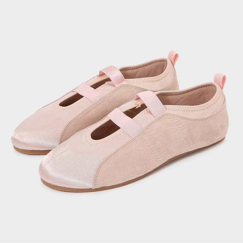 2025 Autumn Women Designer Shoes Comfortable Silk Ladies Ballet Flats Anti-skid Soft Sole Casual Outside Daily Walking Loafers