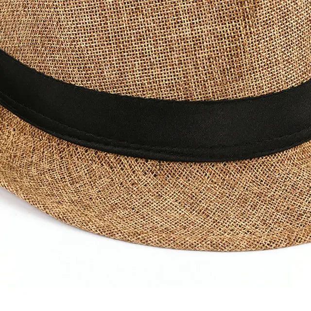 Men's Handsome Cowboy Hats Formal Hat Jazz Cotton Linen Pure Hat Imitation Linen Sun Visor Hat Fashion Accessories