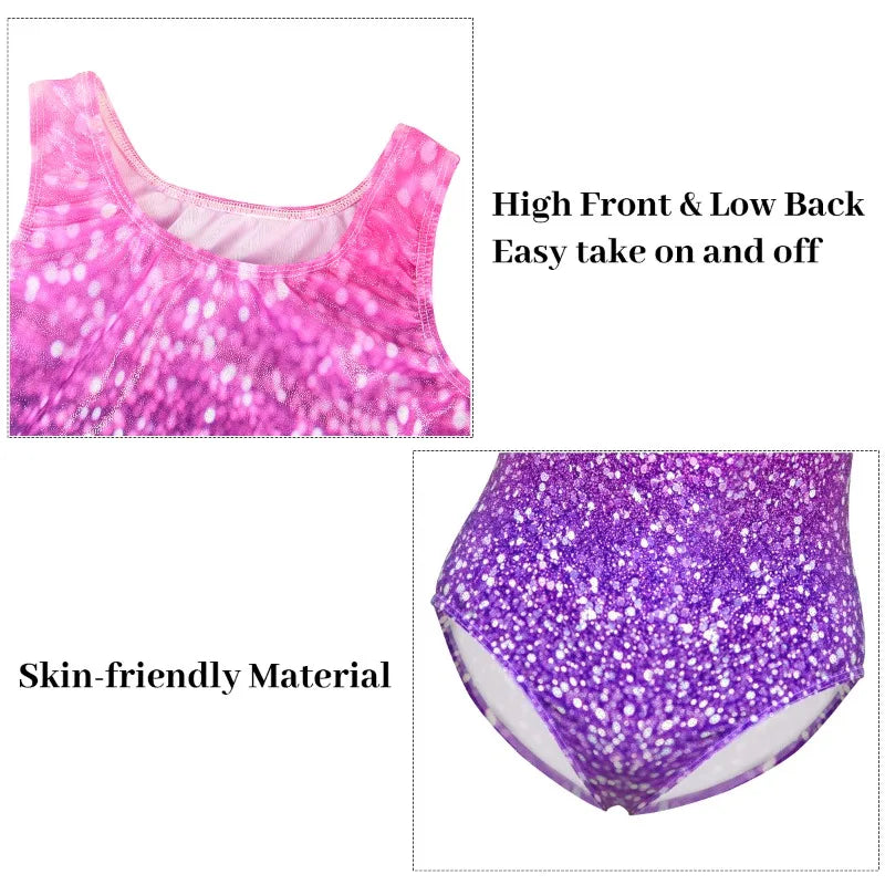 Girls Gymnastics Ballet Leotards Toddler Colorful SleevelessTank Dance Leotard Kids Dancewear Activewear