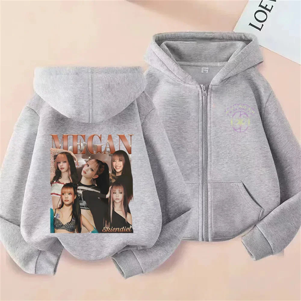 Toddler Girl Clothes Girl Group Katseye Zipper Hoodie Boys Fashion Casual Sweatshirt Movie New Kids KATSEYE Zip UP Hooded Tops