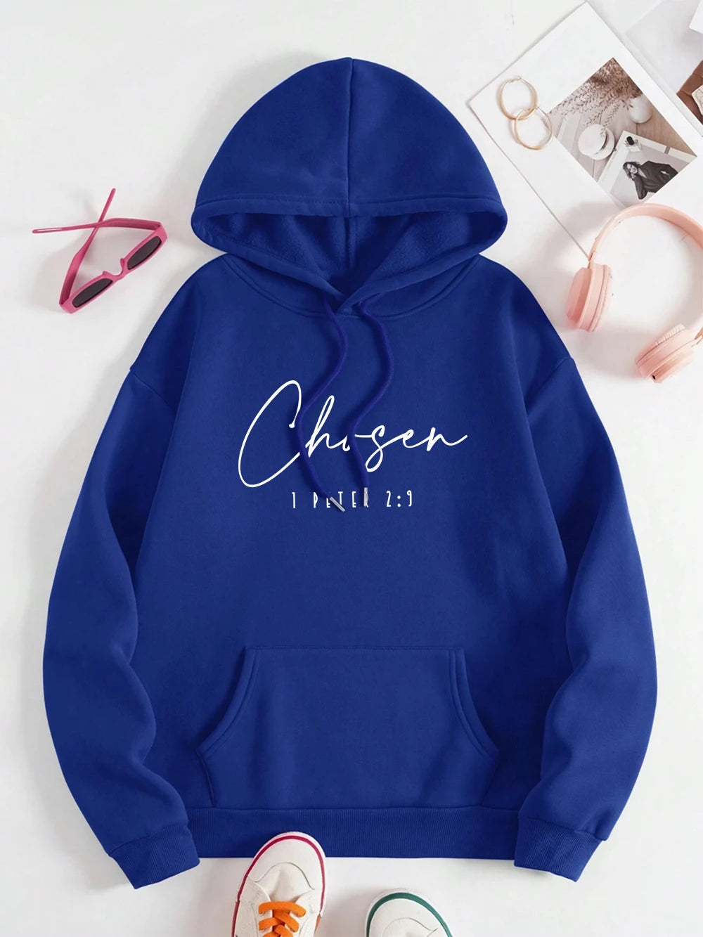 Chosen I Peter Letter Graphic Print Hoody Men Women New Fashion Hoodie Fleece Hip Hop Clothing Harajuku Fashion Hoodies Couple