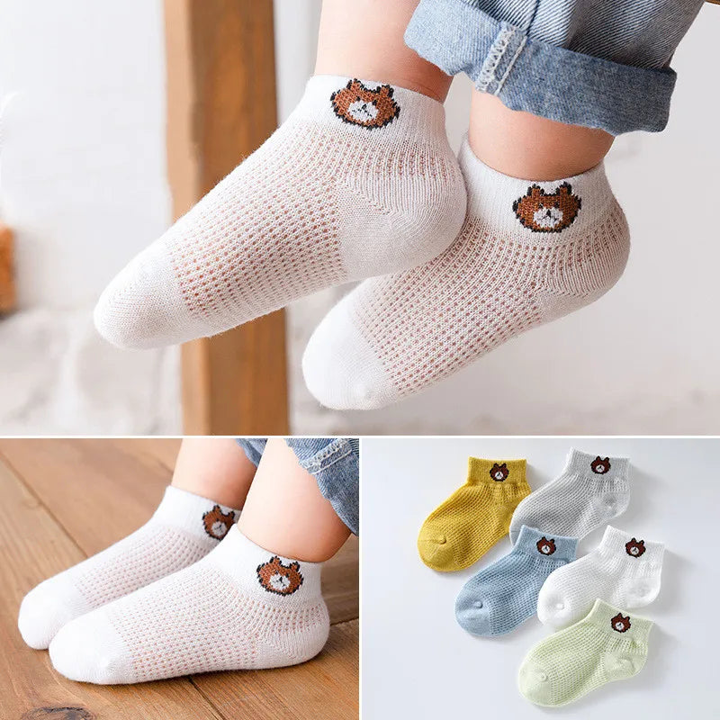 Kids Socks 5 Pairs/Lot Spring Summer Cotton Girls Socks Cute Flowers Pattern for Children Baby Little Girl Clothing Accessories