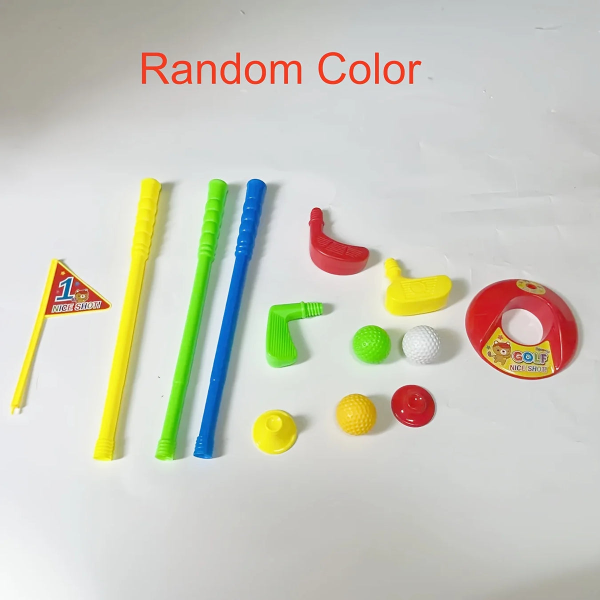 Children Golf Set: 9Pcs Kids Golf Sports Set, Kids Golf Clubs Indoor and Outdoor Golf Set for Boys and Girls, Random Color