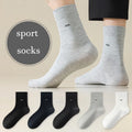 5 Pairs Socks For Men Set Autumn And Winter Plain Color Breathable Sweat Absorbing Versatile Sock Fashionable Funny Simple Trend