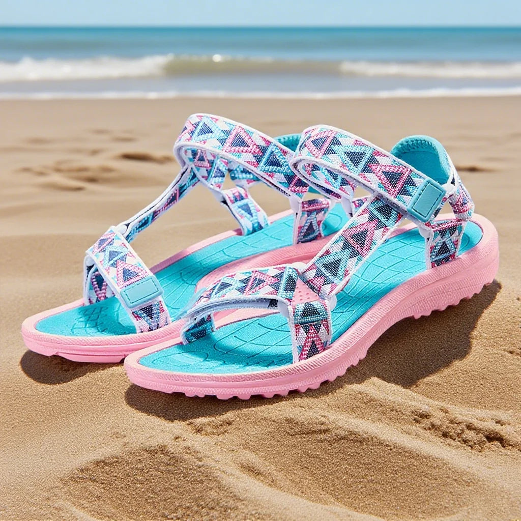 Kids Sandals for Boys Girls Outdoor Beach Fashion Non-Slip Pink Solid Breathable Casual Students Sneakers Children's Shoes
