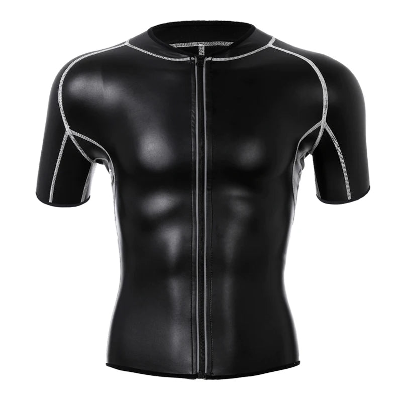 Men Fashion Leather jacket with Pockets Leather Pants Body Shaper Waist Trainer High Waist Control Panties Fitness Leather Shirt