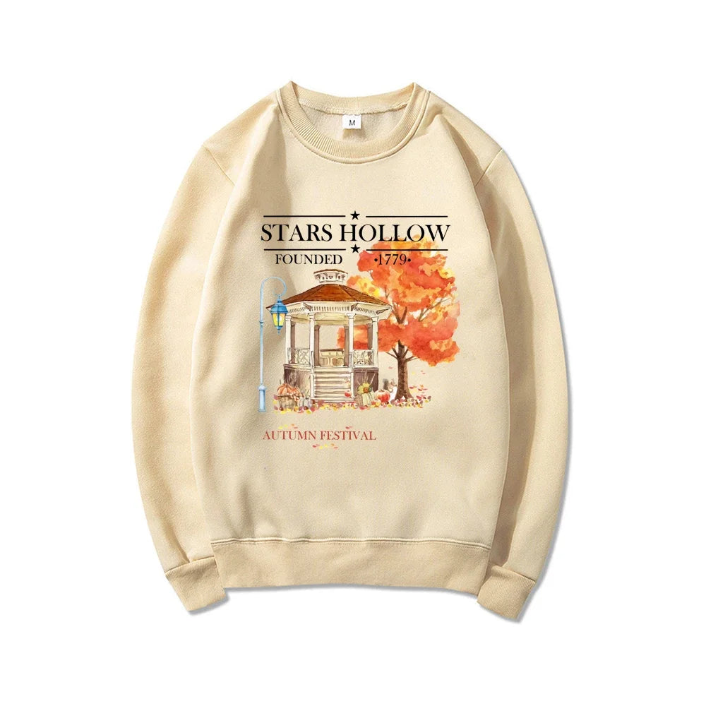 Stars Hollow Fall Crewneck Sweatshirt TV Show Inspired Hoodies Harajuku Graphic Hoodie Streetwear Women Top Unisex Sweatshirts