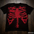 Kid Blackred Black Red Skull Dark Goth Goth Y2K Shibuya Short-sleeved T-shirt Men Clothing Graphic T Shirts