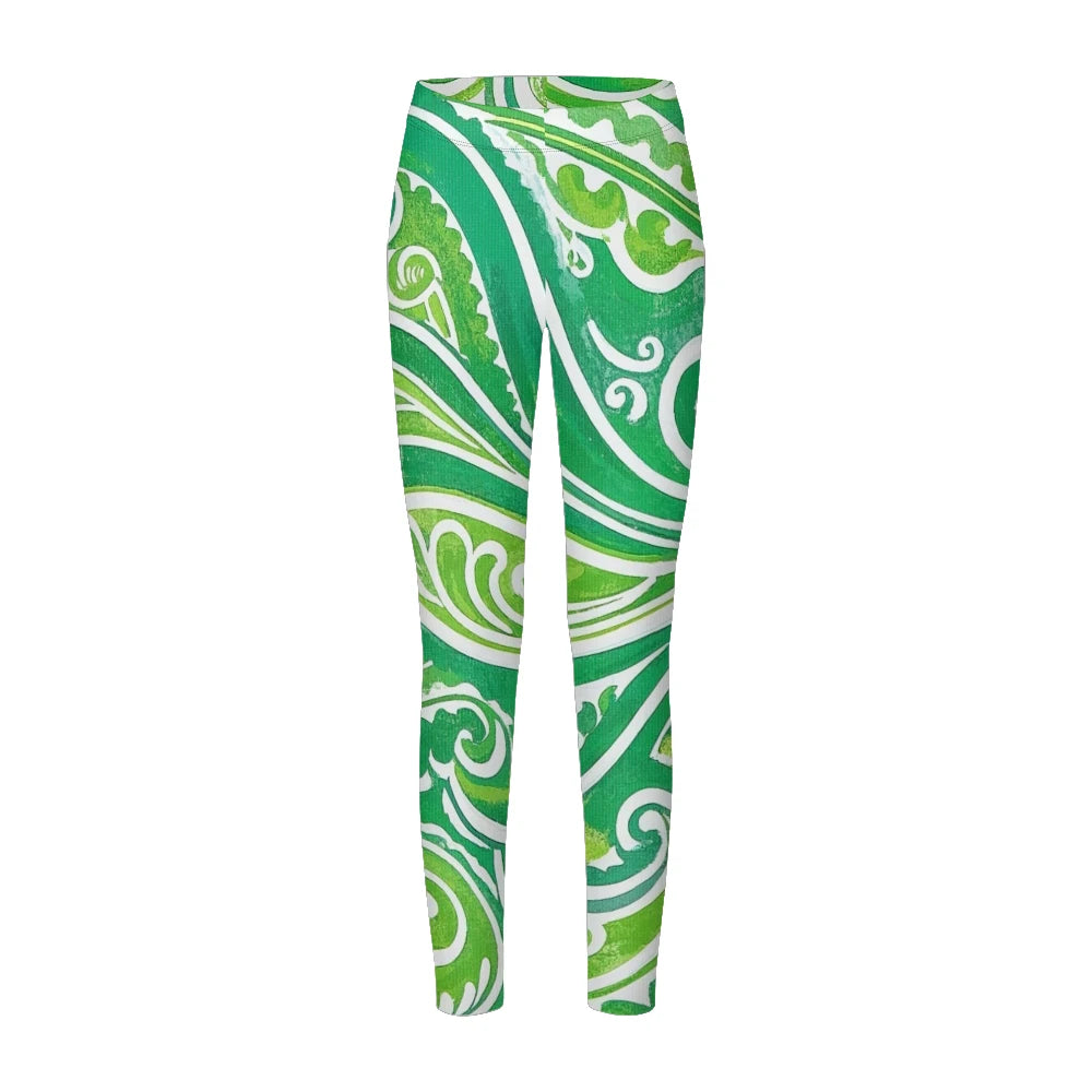 Women High-Waisted Vintage Paisley Print Sports Leggings Full Length Athletic Pants for Yoga Fitness and Casual Boho Chic Wear