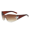 Fashion Sunglasses for Women Men Trendy Shield Wrap Around Sunglasses Oversized Fashion Frameless Sun Glasses
