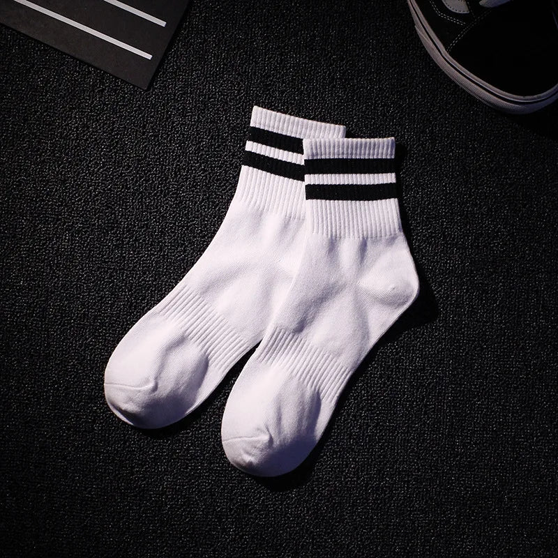 Mens Socks Fashion Hip Hop Cotton Rainbow Stripes Classic Warm Casual Tide Harajuku Funny Pop Korean Socks skarpetki meskie Sox