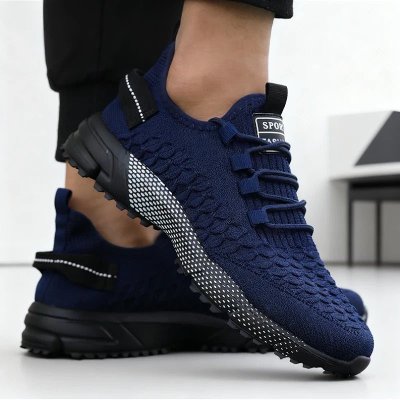 Men's Shoes 2025 Hot Sale Yellow Knit Sport Sneakers Lightweight Mesh Non-Slip Casual Trainers Comfortable Outdoor Running Shoes