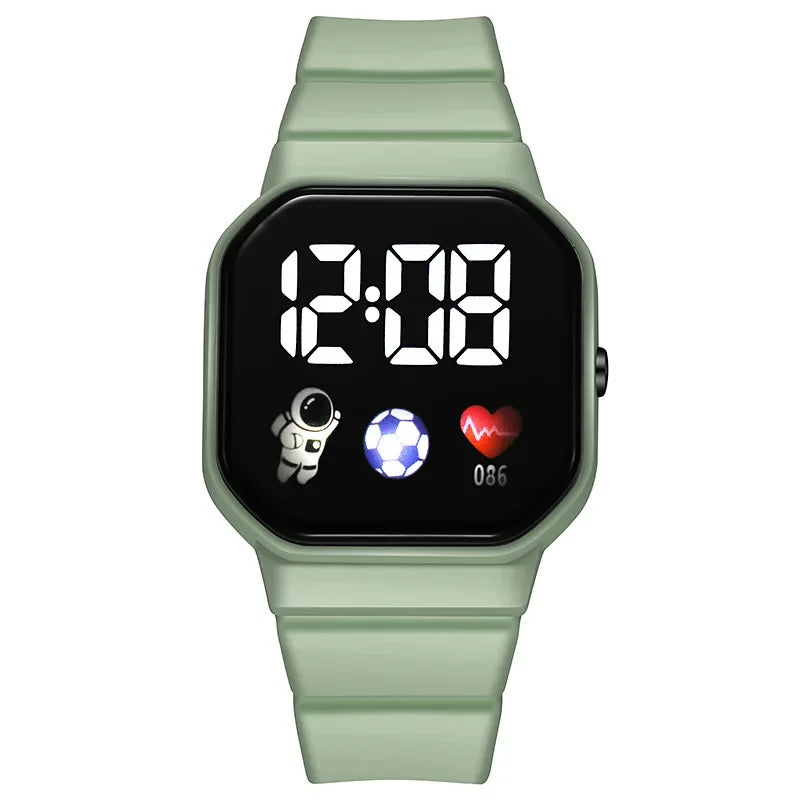 YIKAZE Cartoon LED Digital Kids Watch Fashion Sports Electronic Watch for 3-5 years old Boys and Girls Silicone Gift Watch