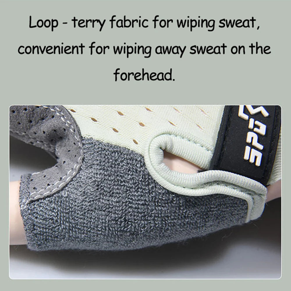 Summer Gloves Kids Sports Fitness Cycling Half-Finger Ice Silk Gloves Children Breathable Anti-slip Boys Girls Roller Skating