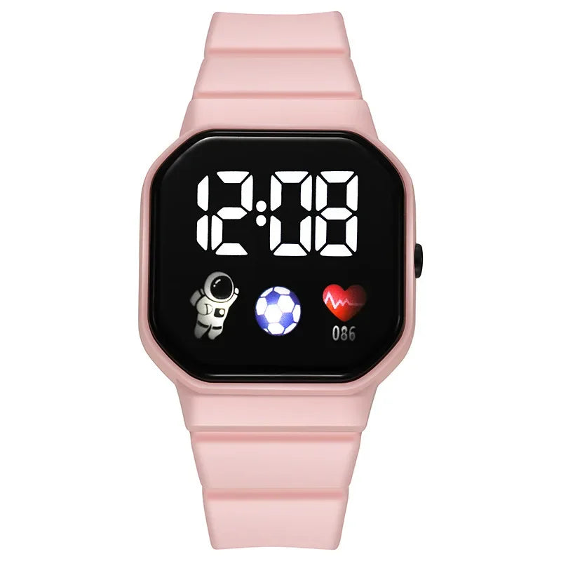 YIKAZE Cartoon LED Digital Kids Watch Fashion Sports Electronic Watch for 3-5 years old Boys and Girls Silicone Gift Watch