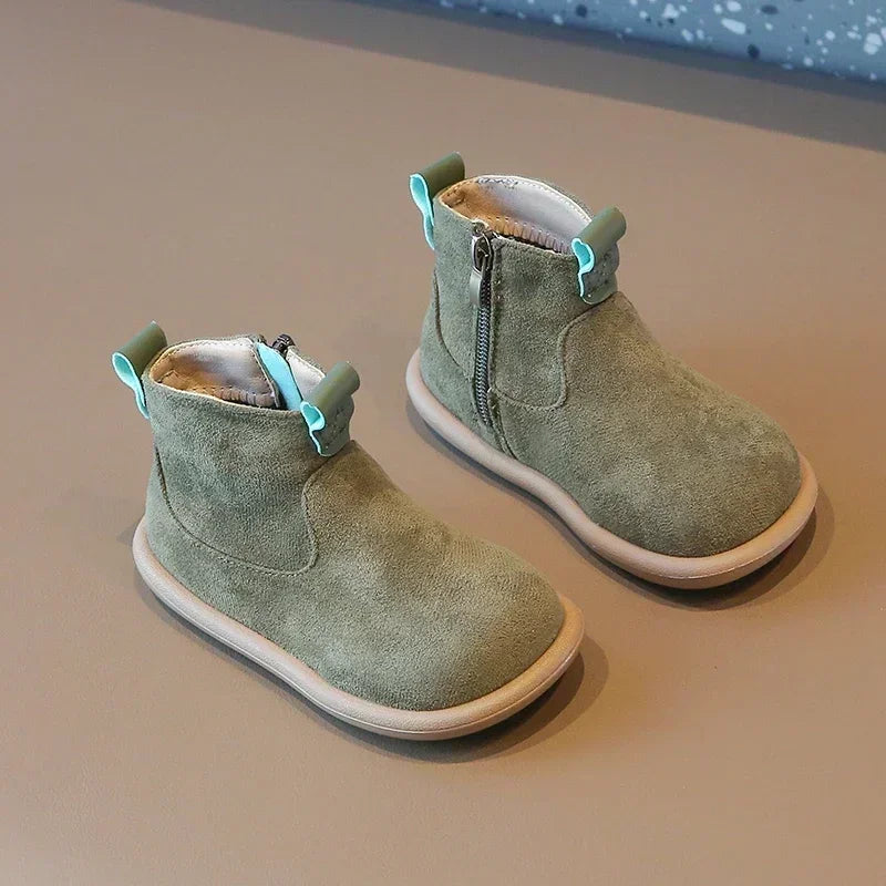 Baby Boys Girls Boots Autumn Winter Children Casual Shoes Outdoor Anti-slip Infant Shoes Oxford Suede Plush Kids Ankle Boots