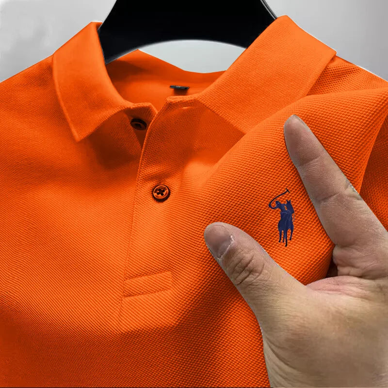 High end brand short sleeve men's polo shirt pony  summer lightweight breathable T-shirt new fashion Paul top men shirts