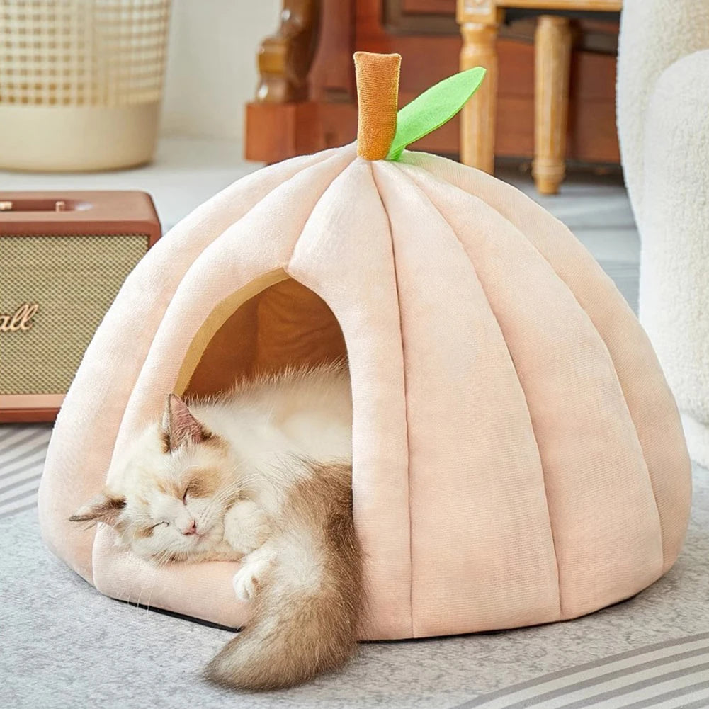 Plush Calming Pet Bed Thickened Warming Pet Sofa Non-Slip Bottom Prevents Sliding Pet Bed For Cold Floors Cozy Nook For Bedroom