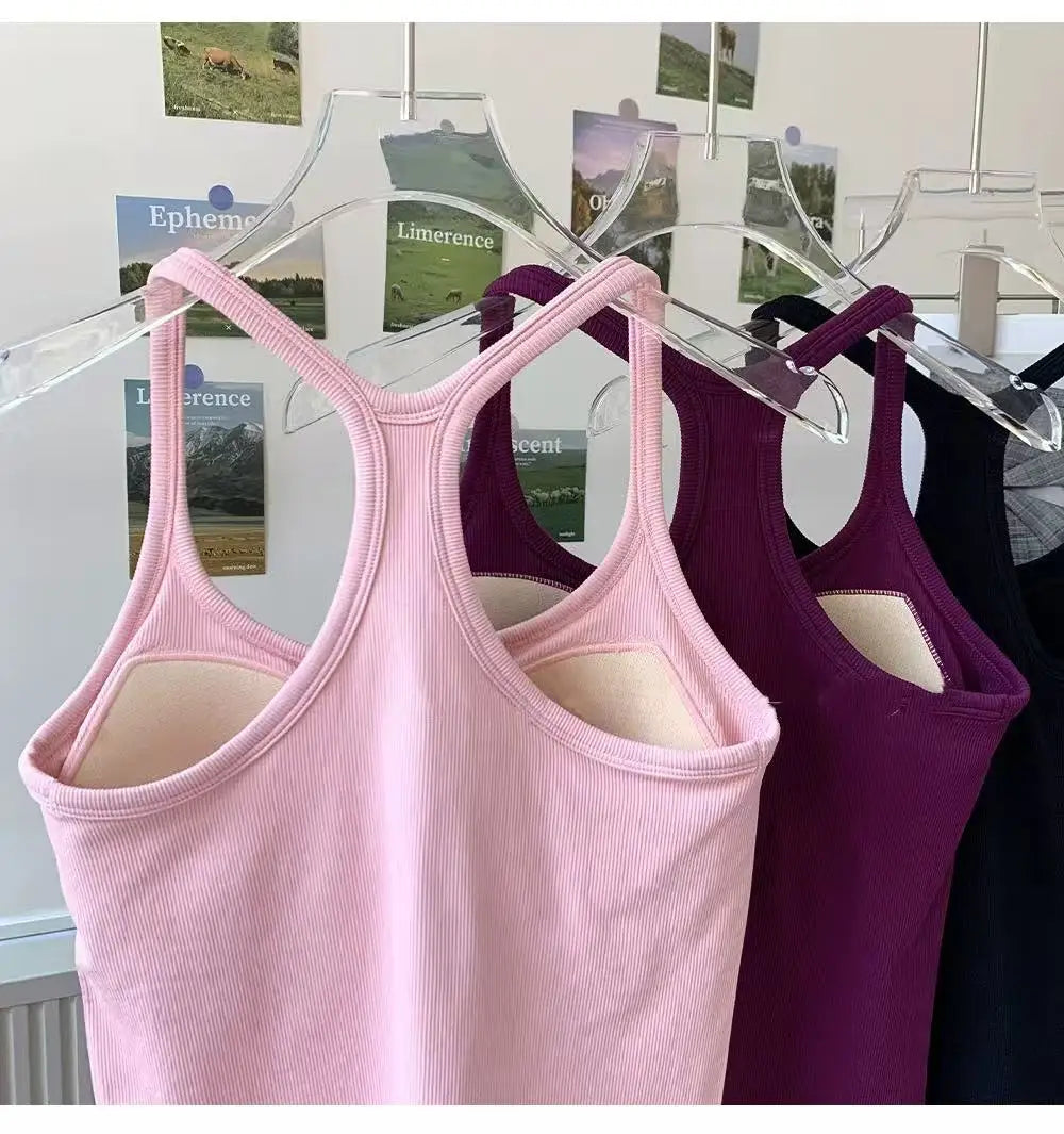 Women's Yoga Wear Sports Bra Shockproof Push-Up Fitness Clothing with Padded Chest Running Outerwear Pilates Tank Top