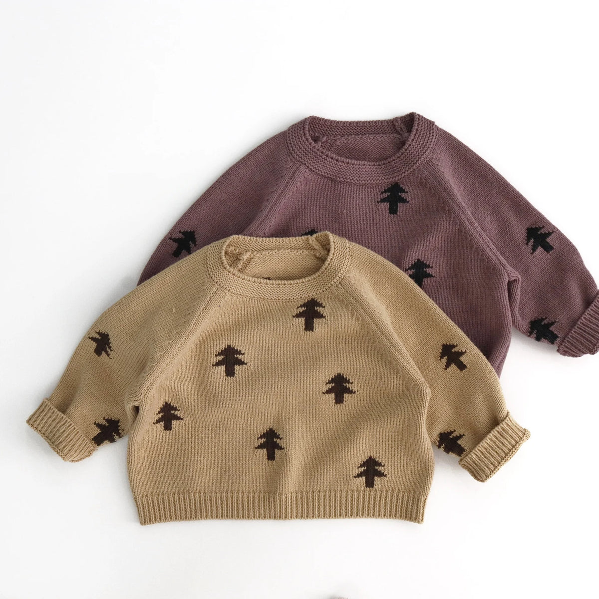 1-6Y Kids Sweaters Korean Style Boys Knitwear Pine Tree Girls Pullover Long Sleeve Children Base Sweaters