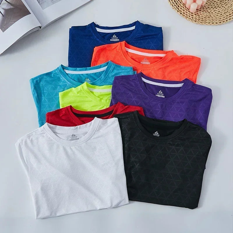 Men's Sports Shirts Sweatshirt Things for Gym Shirt Dry Fit Workout Yoga Tops Breathable Short Sleeves Undershirt Golf Wear Top