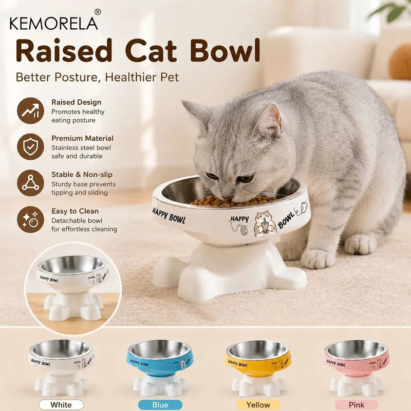 2026 Cute Elevated Pet Feeding Bowl,Elevated Neck Protection Anti-Slip Pet Bowl, Suitable for Medium And Small Dogs Cat Drinking