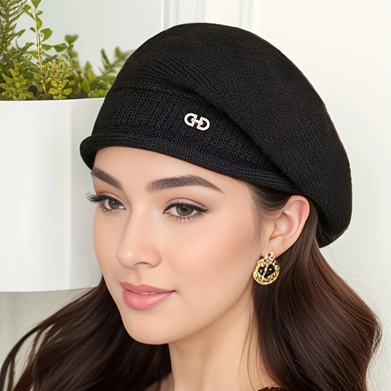 1 Piece of Fashionable and Versatile Knitted Hat for Women in Autumn and Winter, Comfortable and Warm, Wearable for Cycling