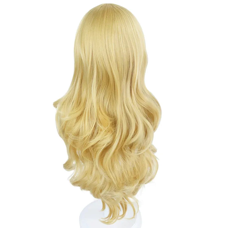 Women Princess Peach Cosplay Wig Styled Peach Girl Gold Hair Costumes Game Cosplay Princess Wig Peach Crown Cosplay Long Wavy