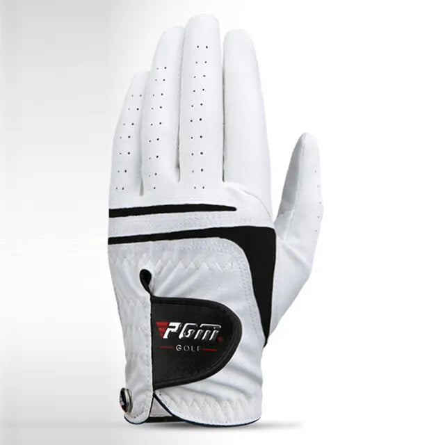Men Golf  Gloves White Breathable Kid-lambskin Genuine Leather Sport Hand Glove Wear Single Left Right Handed Batting ST022