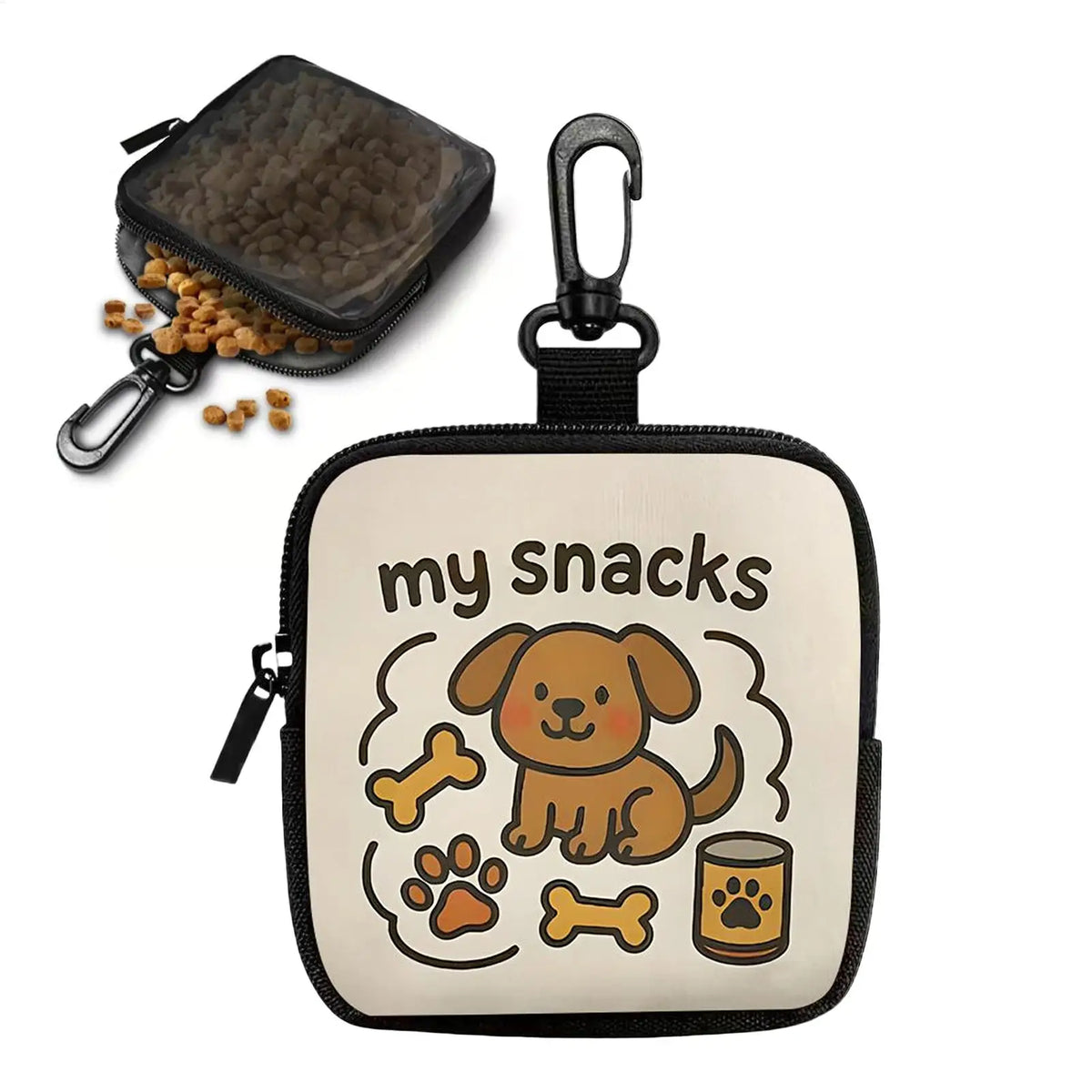 Portable Dog Treat Pouch Pet Training Food Storage Dispenser Multi-Purpose Snack Pouch for Outdoor Walking Camping Pet Owners