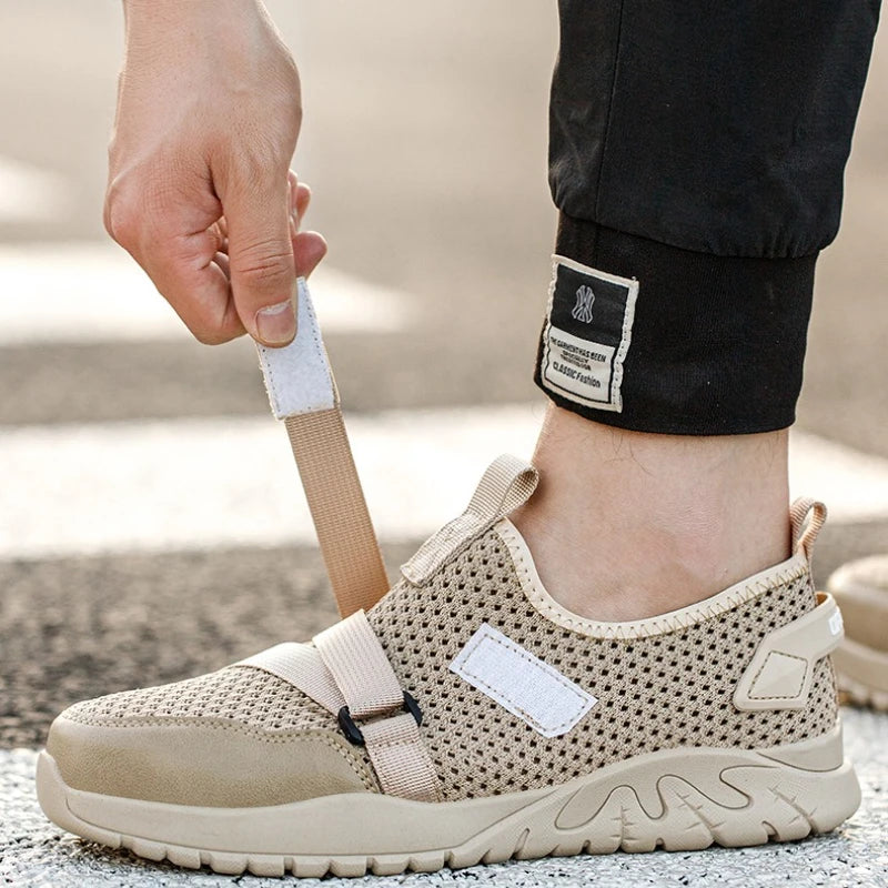 Men's Safety Shoes Anti Smash Anti Puncture Mens Work Shoe Breathable Labor Protection Shoes Wear Resistant Summer Men Shoes