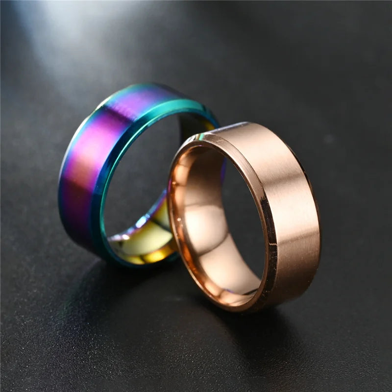 Fashion Charm Jewelry Ring For Men Women Stainless Steel Black Rings Wedding Engagement High Quality Matte Male Accessories