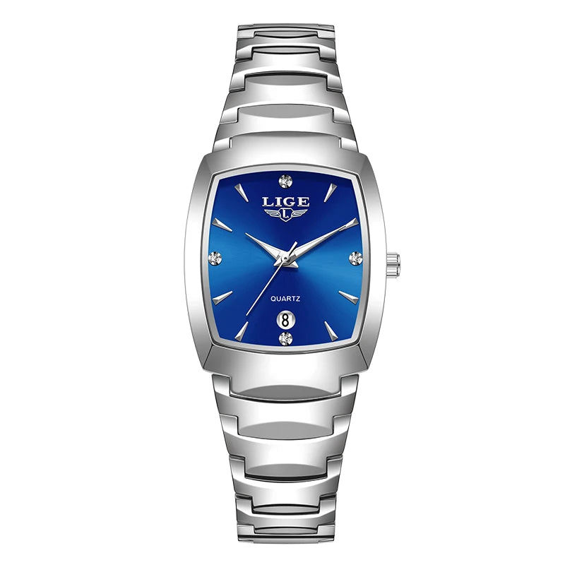 LIGE New Ladies Waterproof Watch Luxury Stainless Steel Women Watches Creative Fashion Original Elegant Quartz Wristwatch Gift