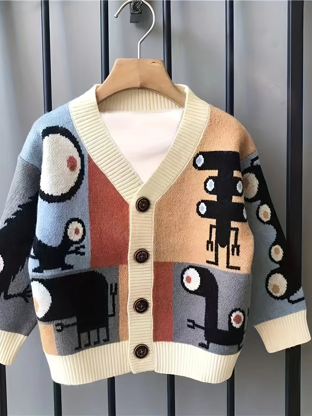 Children's Clothing Boys' Jackets Autumn and Winter New Knitted Sweaters Cartoon Tops Cardigans Korean Style Children's Jackets